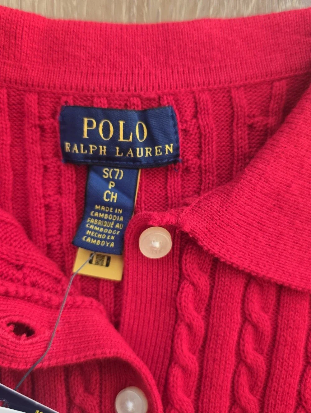 Polo Ralph Lauren Cotton Polo Cardigan & Pleated Skirt Set Red S Small 7 Outfit